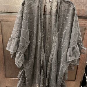 Torrid black  Sheer Embroidered kimono